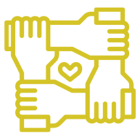 community - hands with heart icon