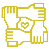 community - hands with heart icon