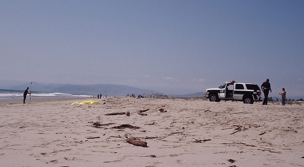 Accident on a beach